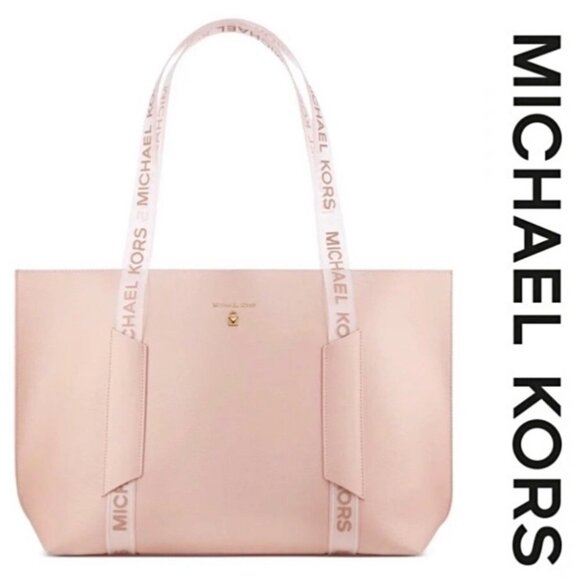 Michael Kors Tote Bag Purse Clear Pink Blush Large Shoulder Bag Shopper Tote New